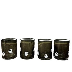 Pottery Barn Scary Squad Set 4 Skull Icon Drinking Glasses Tumblers Halloween